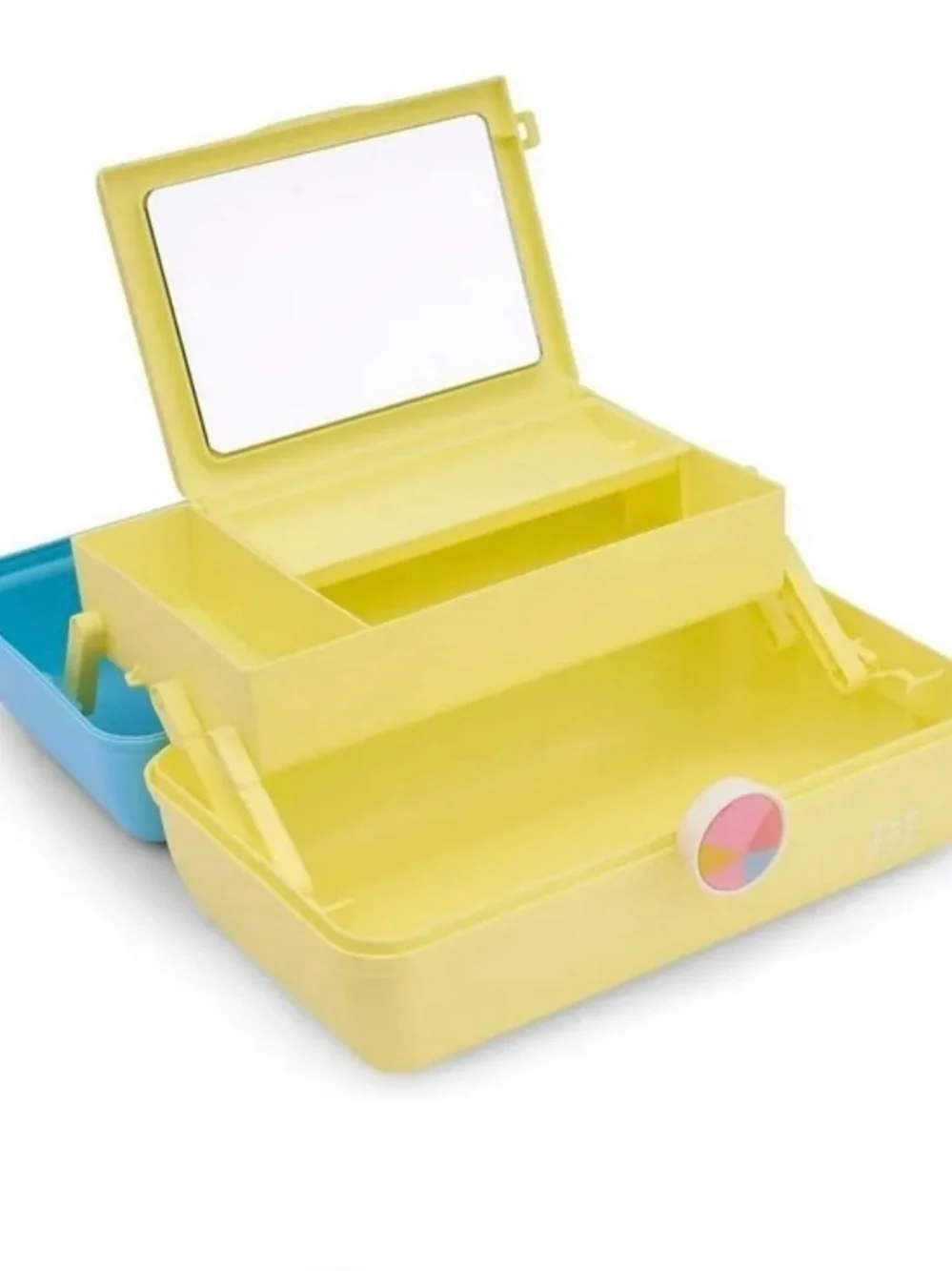Caboodles | On-The-Go Girl Sky Blue Over Yellow Cosmetic Organizer Case